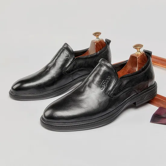 Slip en cuir décontracté pour hommes d'affaires britanniques