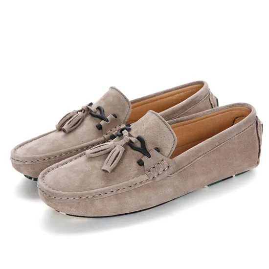 Mocassins en cuir hommes d'affaires marche chaussures plates décontractées mocassins chaussures Ex